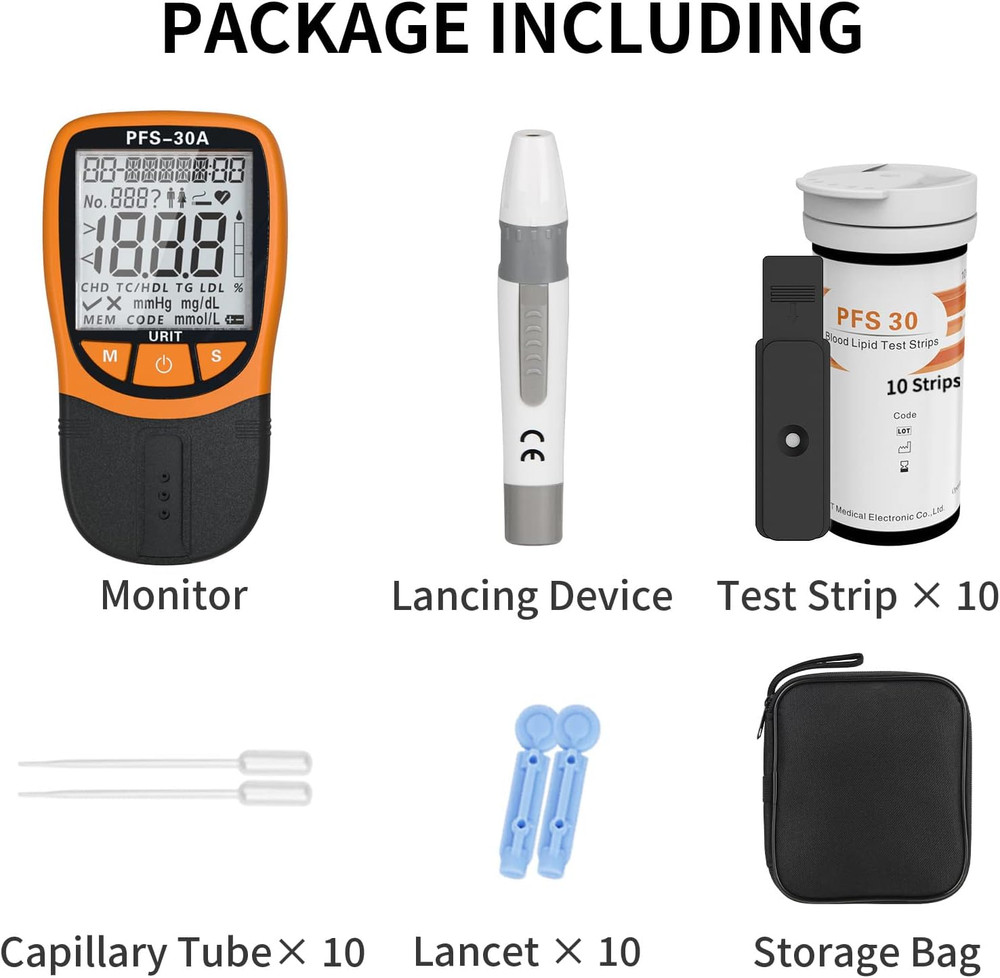 URIT Professional Grade Blood Cholesterol Testing with Home KIT Quick Test