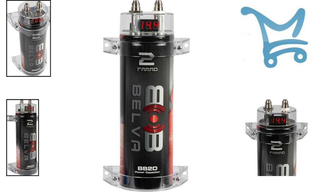 2.0 Farad Power Capacitor Digital Display for 2000W Systems Auto Mount