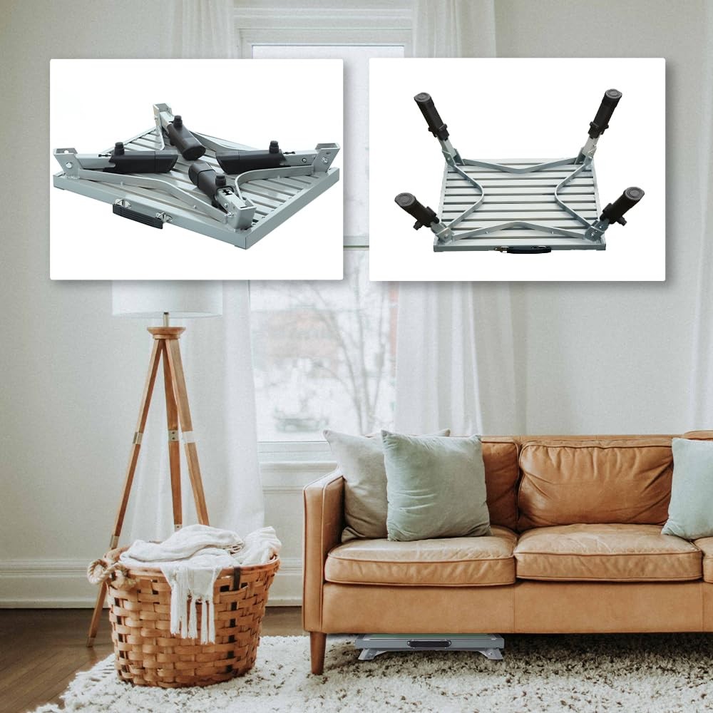 RV Step Stool, Adjustable Aluminum Platform with Non-Slip Surface, Folding St...