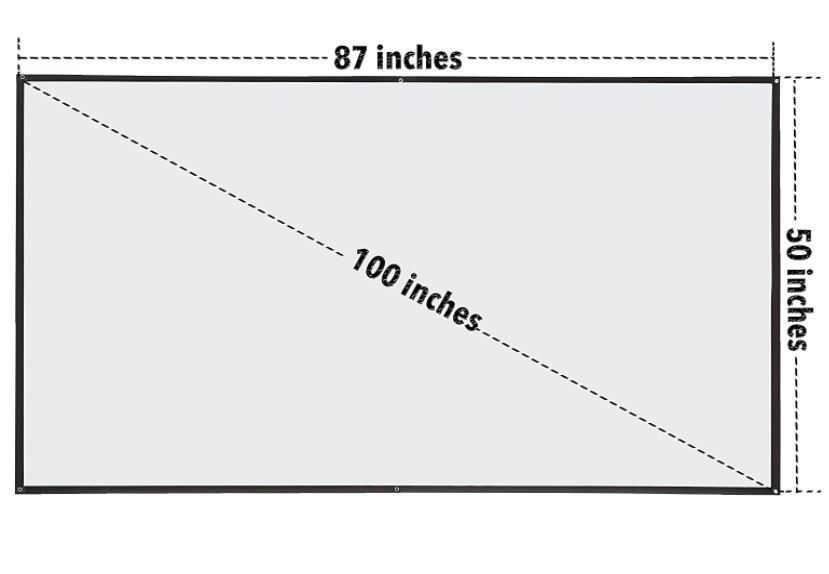 Video Projector Screen 16:9 Screen Format & diagonal 100"
