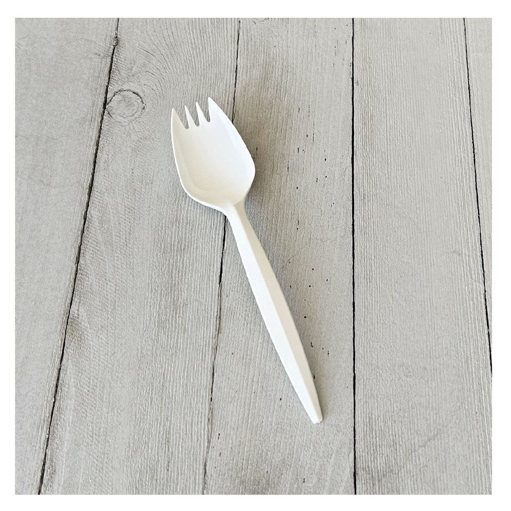 Boardwalk SPORKWHPPIW Polypropylene Plastic Spork Cutlery - White (1000/CT) New