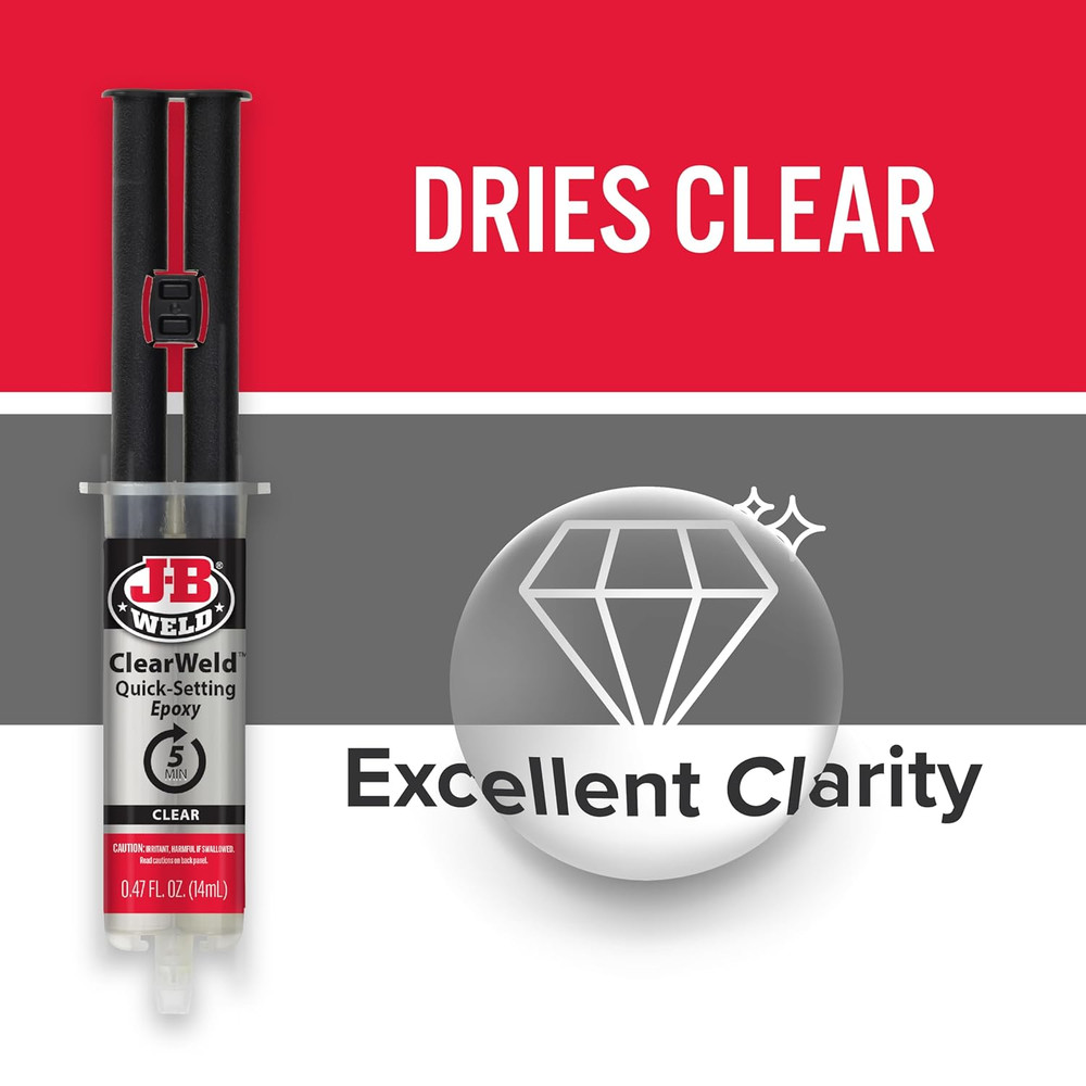 ClearWeld 5 Minute Epoxy, Clear, 14ml w/Static Mixer, (50114H)