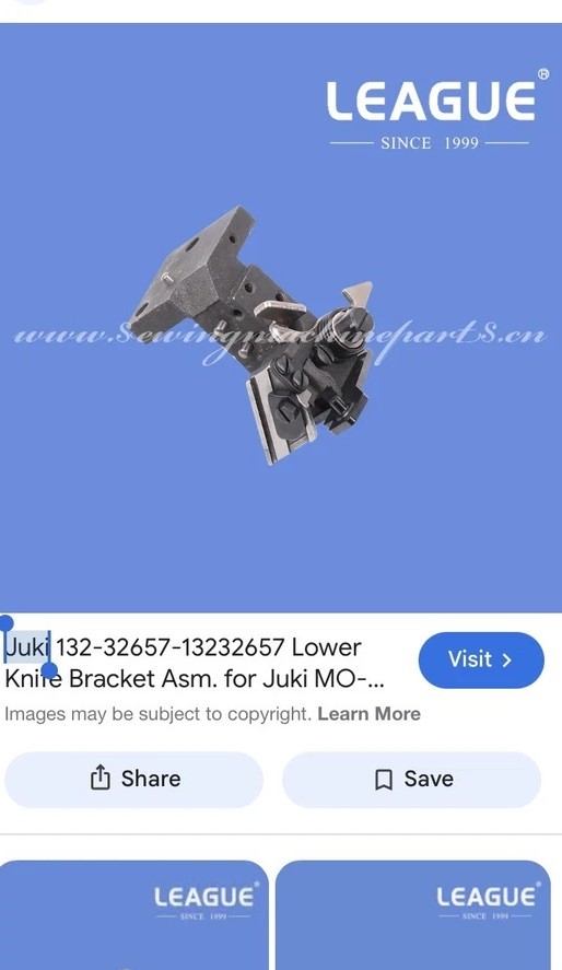 2 Pack- NEW JUKI 13232657 Lower Knife Bracket Assembly