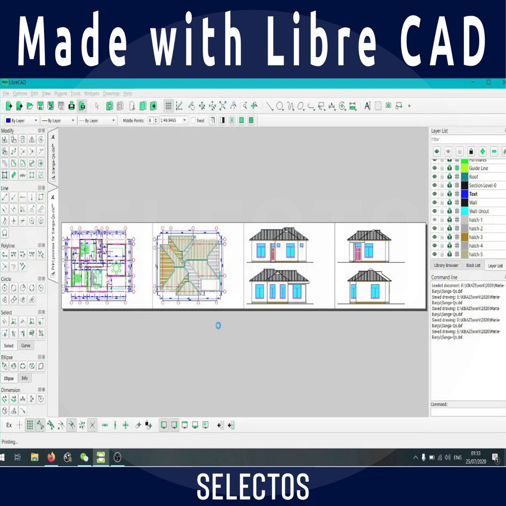 2024 Libre CAD 2D Design Software CD for Windows & Mac + PDFs Install, Manual