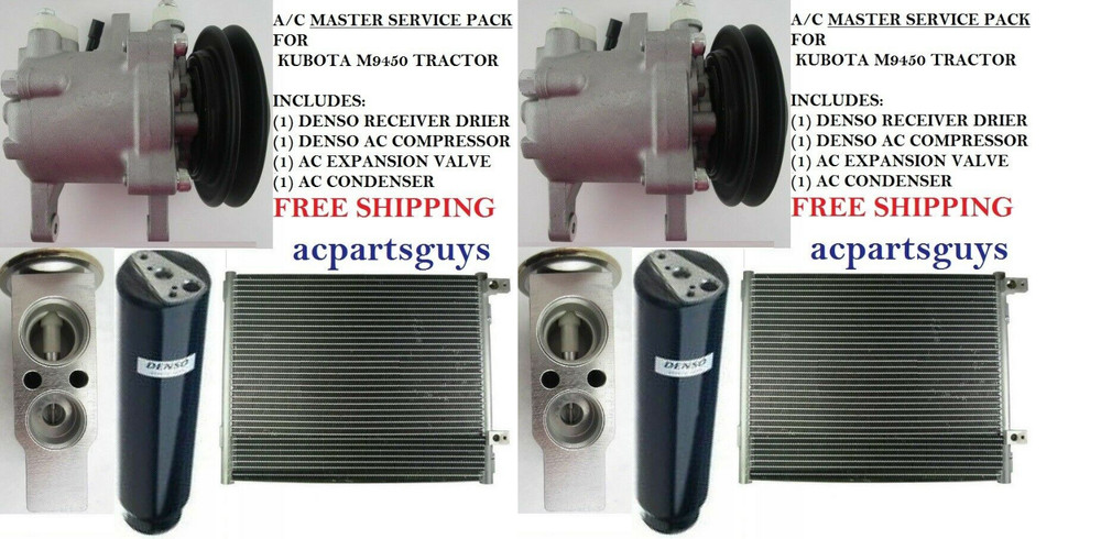 NEW AC MASTER SERVICE 2 PACK KIT Kubota M9540 DENSO Compressor & Drier Condenser