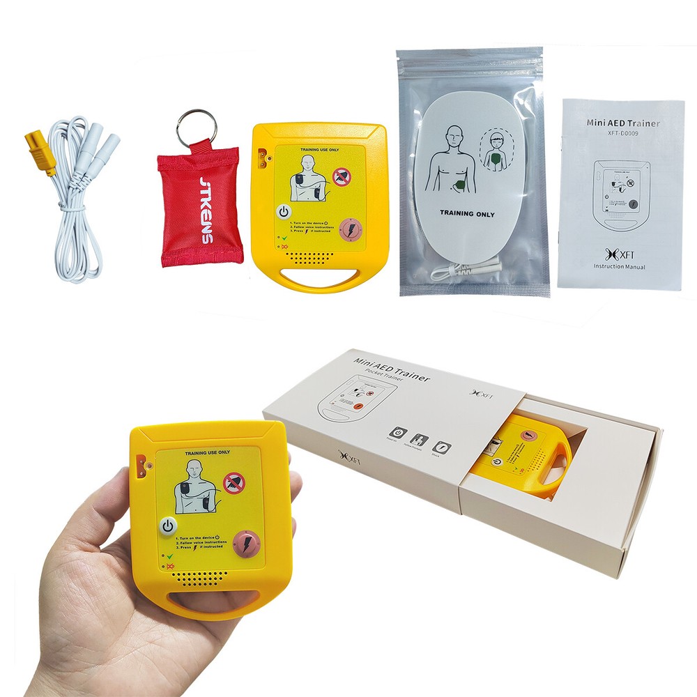 Mini AED Trainer XFT-D0009 First Aid Train Study Device Training Machine Pads