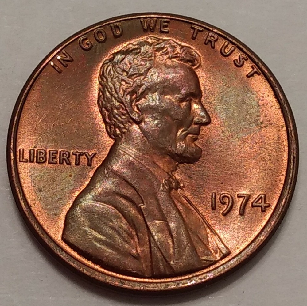 1974 Lincoln Cent ~ RB ~ Toned