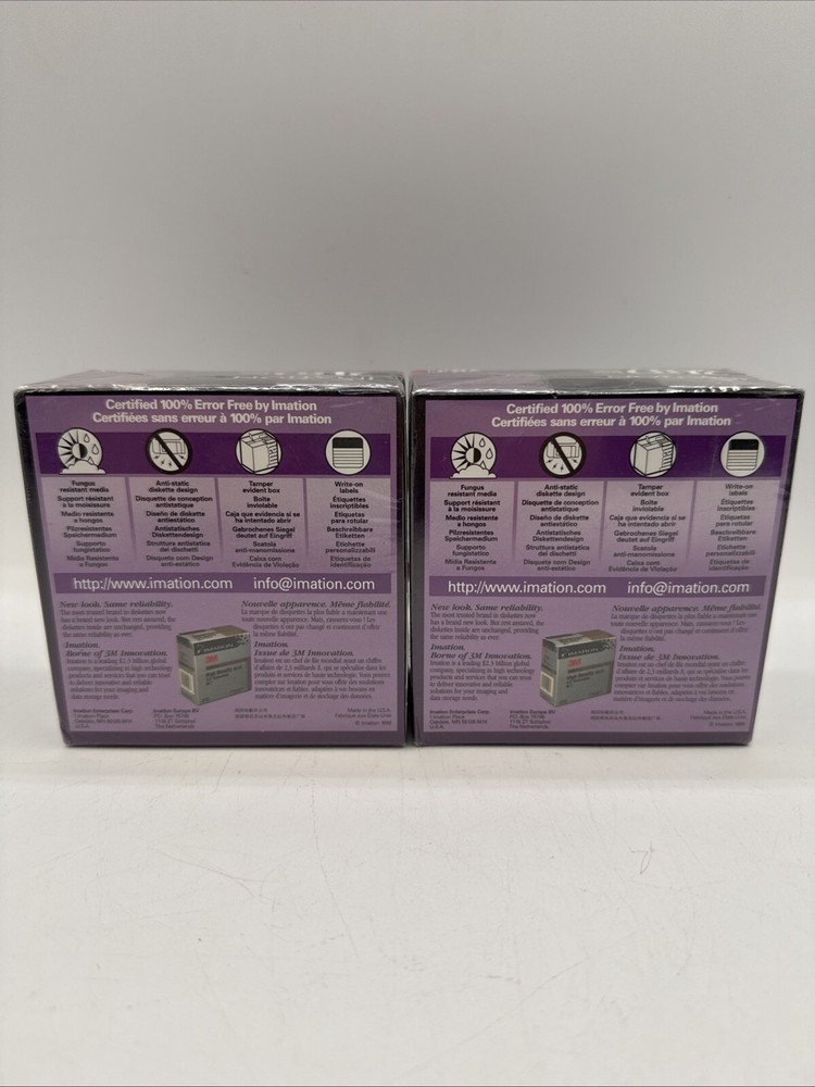 Imation 2HD 3M Floppy Discs 3.5" 2.0 MB Diskettes 20 Pack IBM Formatted SEALED