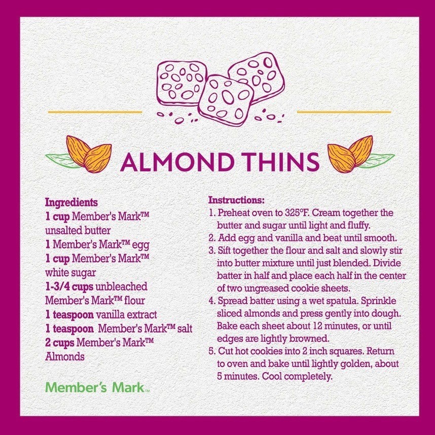 2 Pack Member's Mark Sliced Almonds 2 lb Each Bulk Nuts