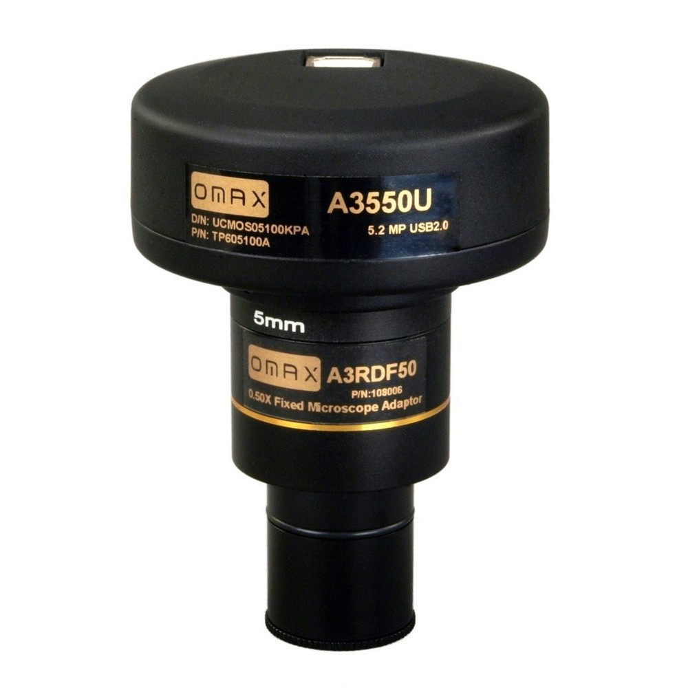 High Resolution Digital Microscope Camera with LED Light and Calibration Slide