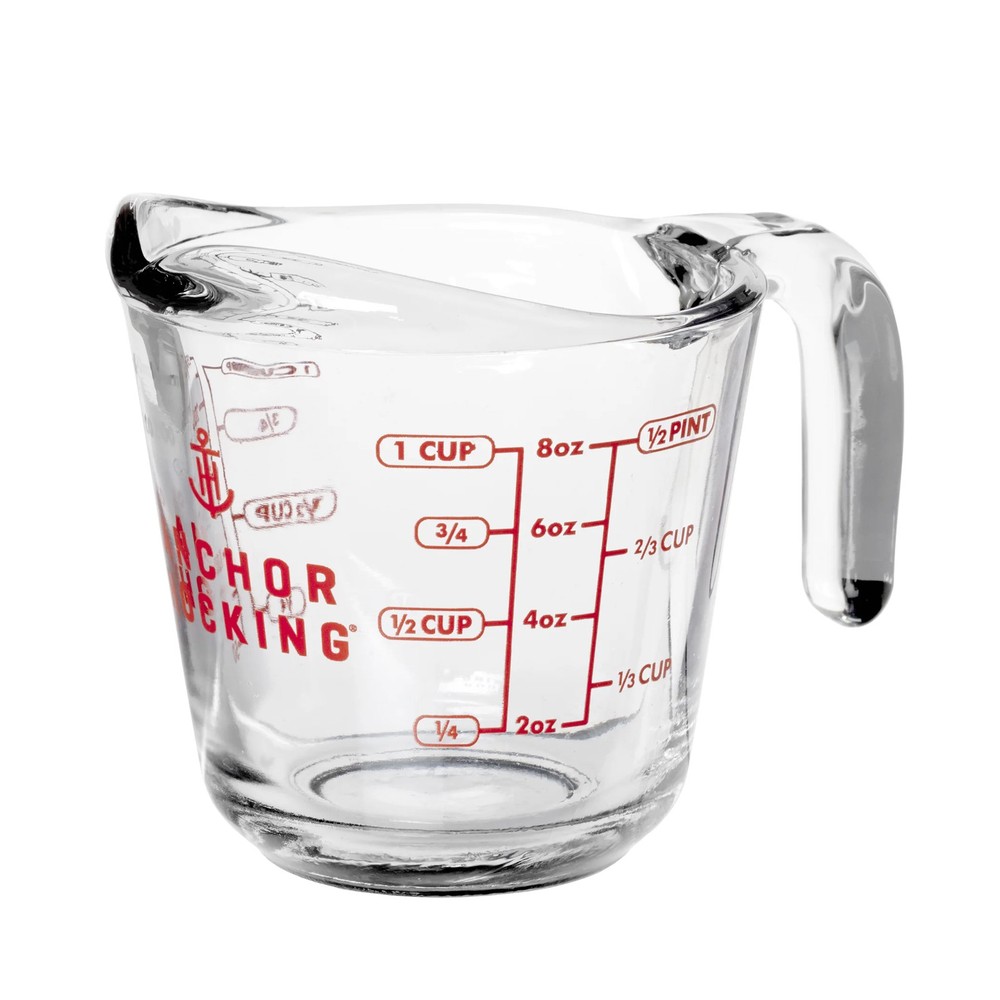 Anchor Hocking 1-Cup Glass Measuring Cup 2 Pack