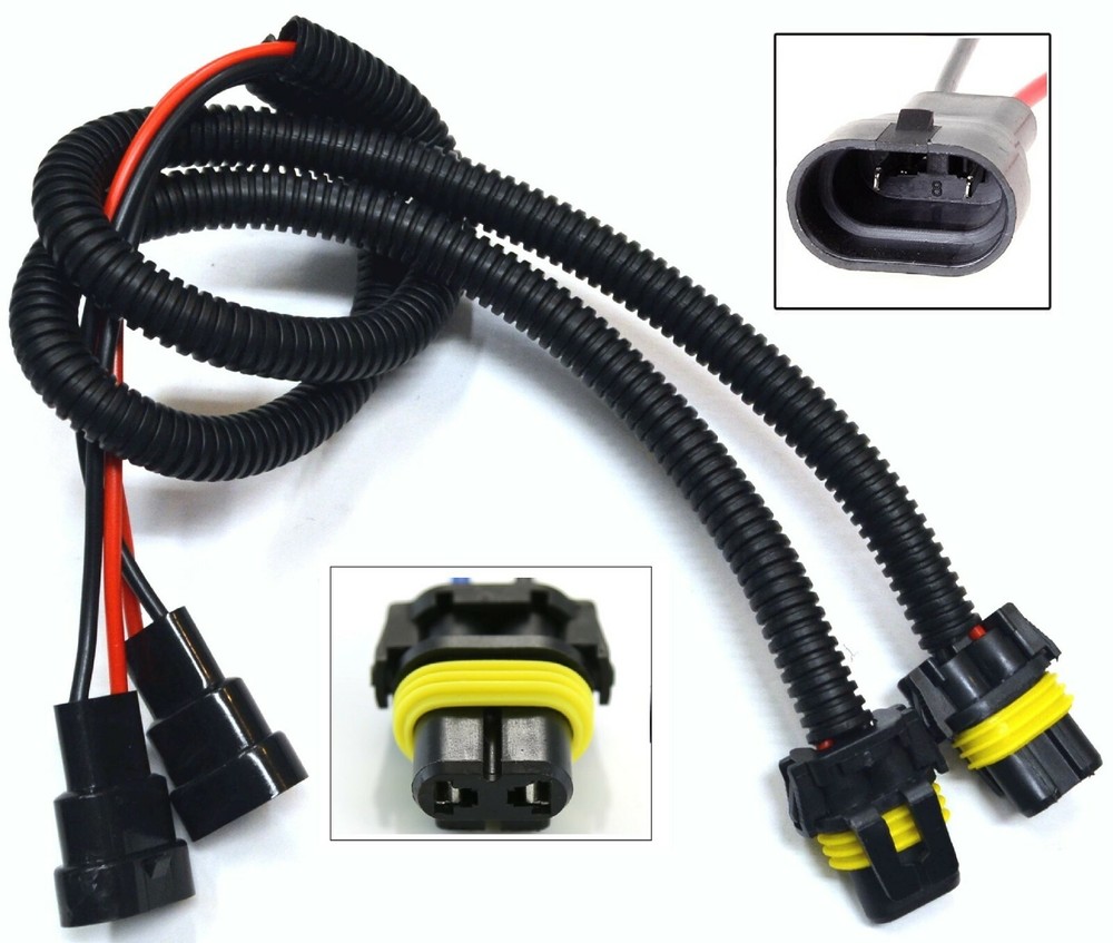 Extension Wire P 9006 HB4 Two Harness Head Light Low Beam Connector Socket Bulb
