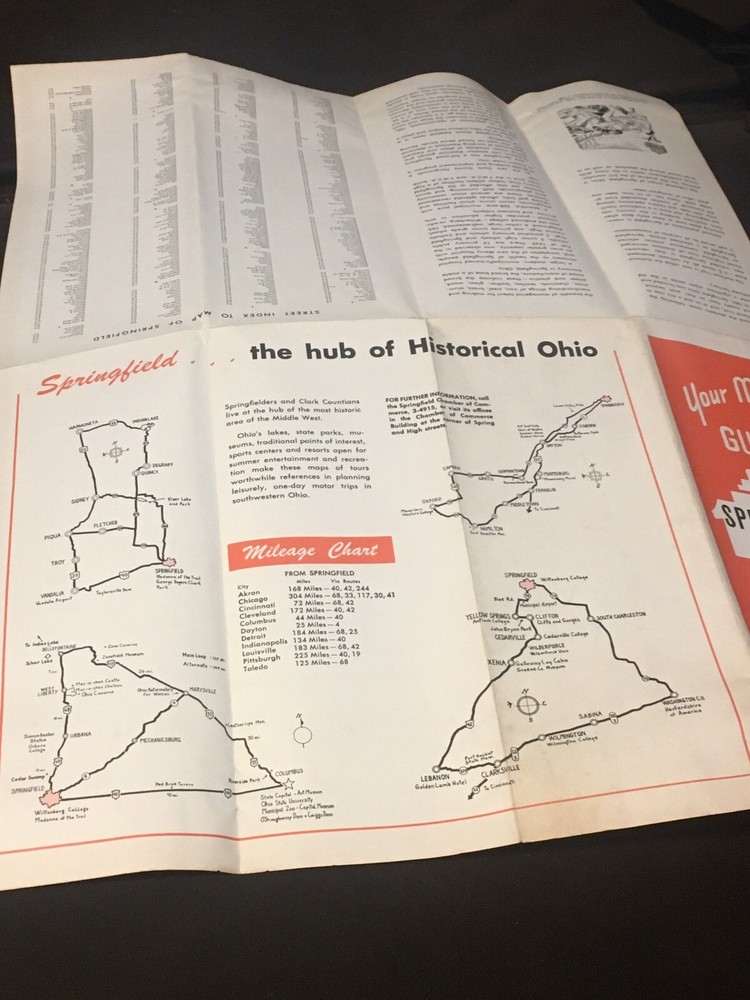 1949 Springfield Ohio City Map and Guide