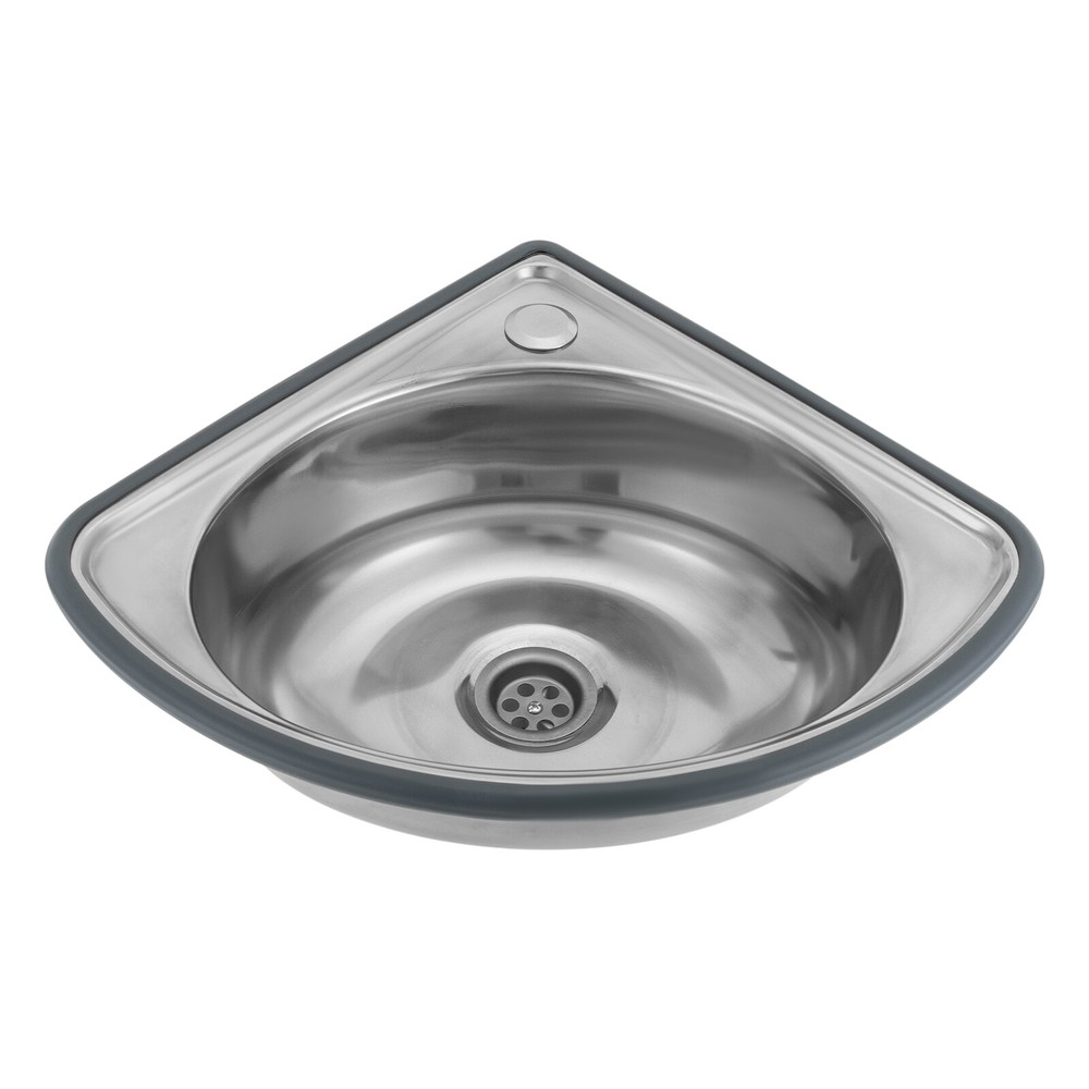 Wall Mounted Basin Sink Stainless Steel Kitchen Triangle Corner Sink+Strainer US