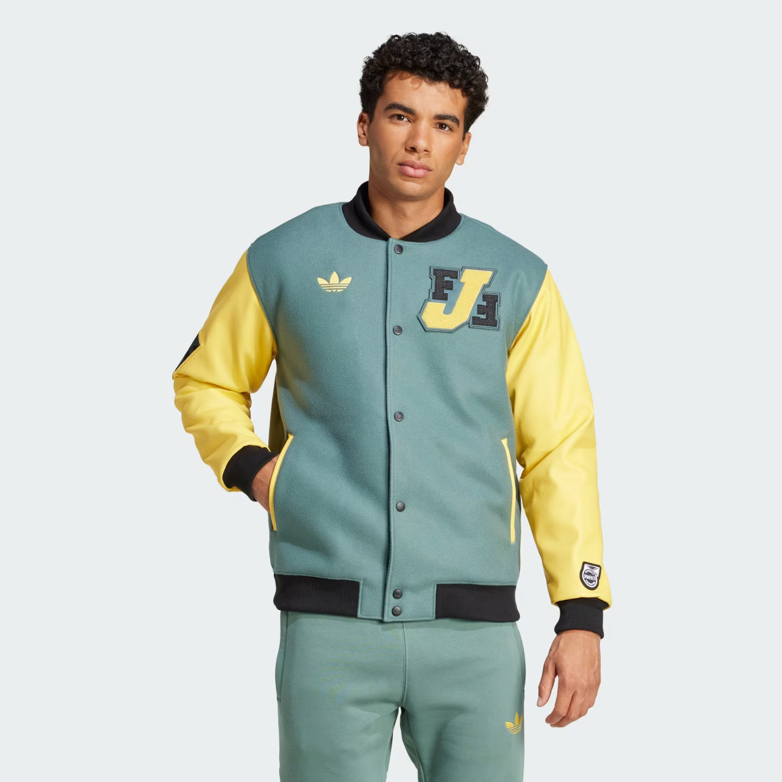 Adidas Jamaica Football Federation VRCT Varsity Jacket Green Yellow JE5329