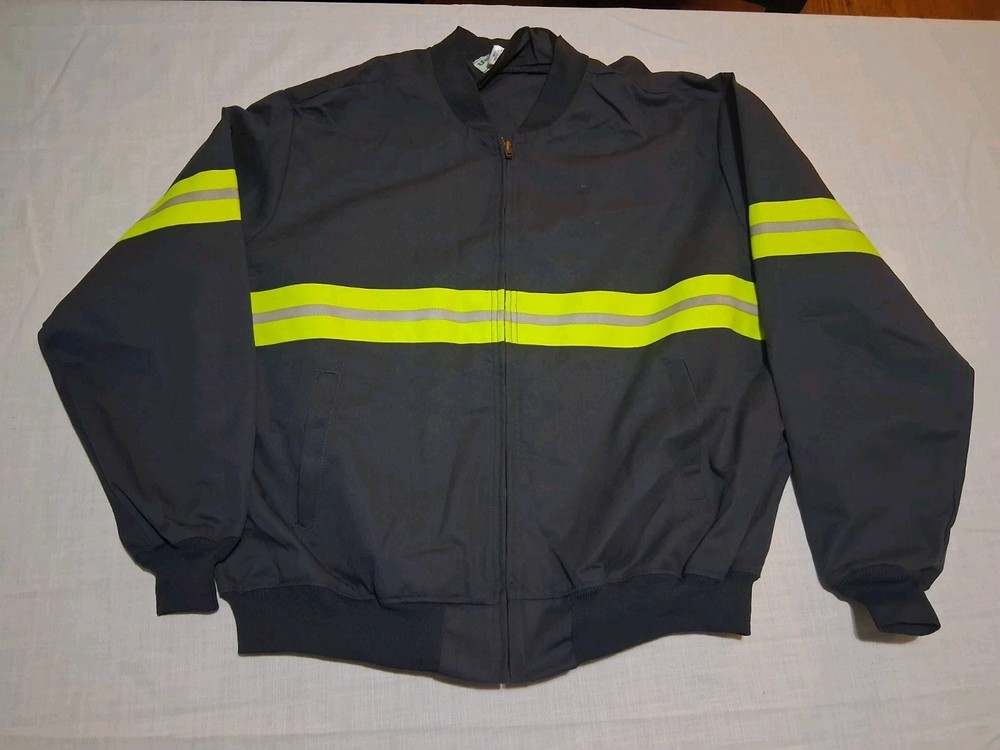Mens Enhanced Visibility Work Bomber Jacket 2XL Regular Grey