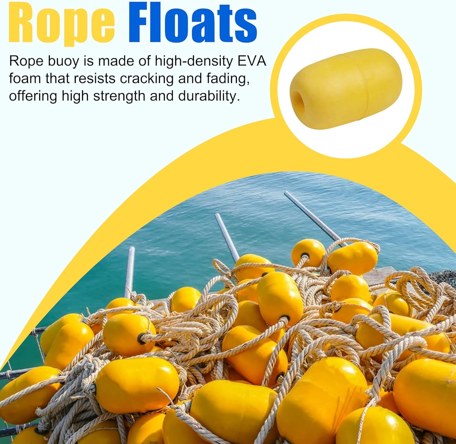 OROOTL Rope Floats Marine Buoy Float, 4/8pcs Crab Trap Floats Buoys Fishing Mark