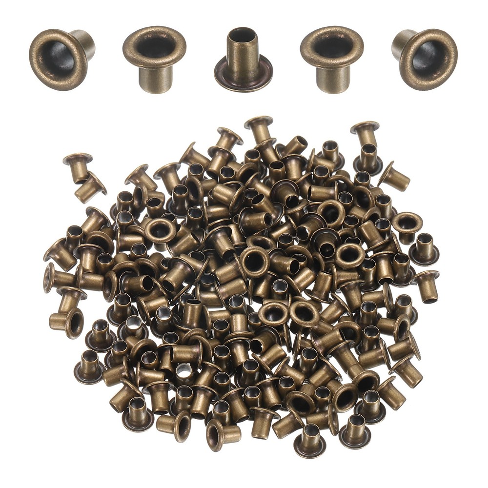 200Pcs Grommets Eyelets Kit 2mm Brass Eyelets, Brown