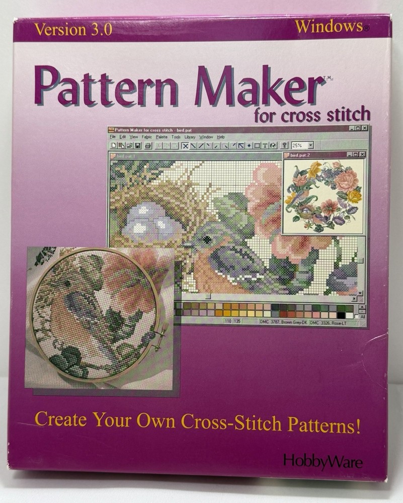 HobbyWare Pattern Maker for Cross Stitch Version 3.0 & Clipart Windows CD