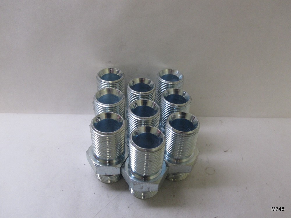 9 Qty | Hydraulic Straight Threaded Adapter | 1" Flared MNPT x 1" Flared MNPT