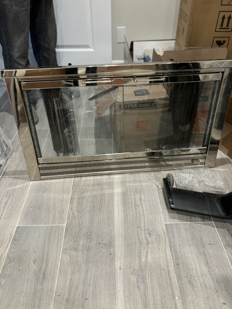 Chrome And Glass Fireplace Enclosure