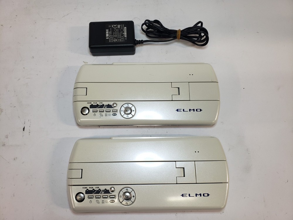 2 Elmo MO-1 Portable Visual Presenter USB/HDMI Camera White One Power Supply