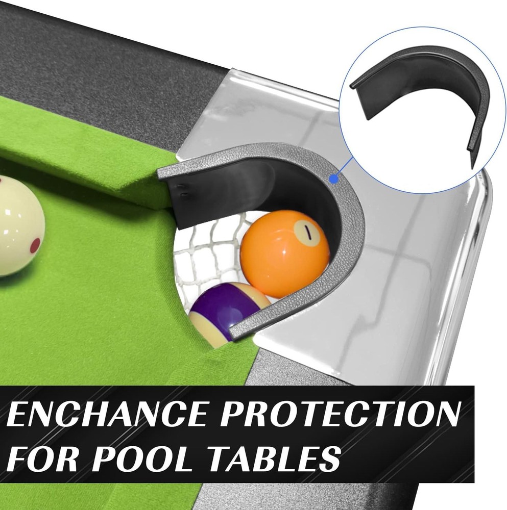 Pool Table Pocket Liners 6 Pc Billiards 6 Pc, Black