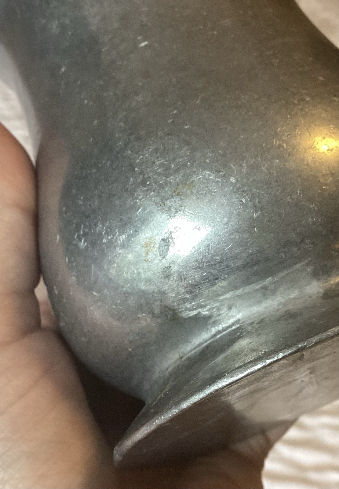 Vtg Pewter Beer Mug Stein Tankard Barware Renfaire Decor 4.5” Engraved “Fred”