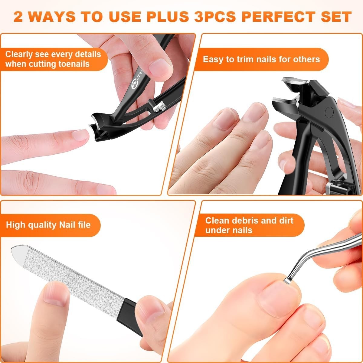 Toenail Clippers for Seniors Thick Toenails, 2024 Upgrade Angled Head Large Toe