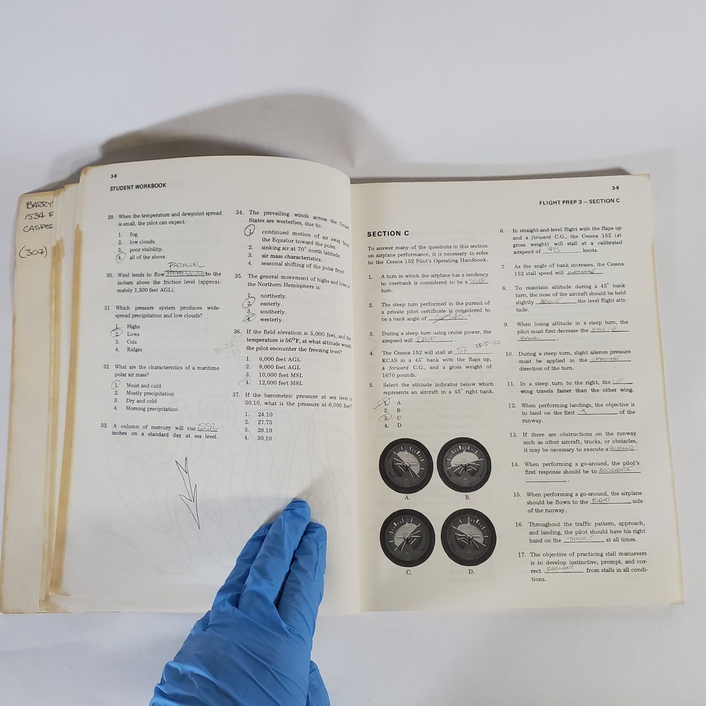 Cessna Integrated Flight Training System Private Pilot Workbook 1978 Flight Book