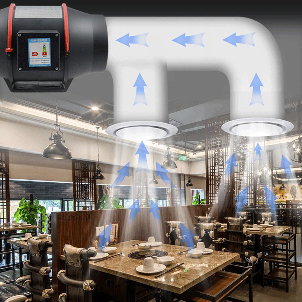 4" Round Duct Fan Inline Ventilation Extractor Fan Vent Exhaust Blower