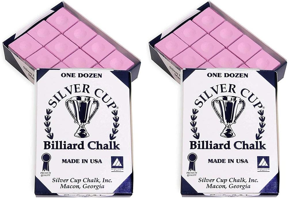 Silver Cup Billiard Chalk - 2 Dozen (Pink)