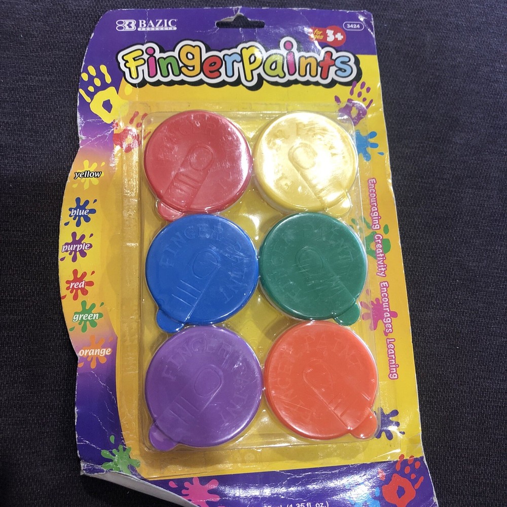 BAZIC Assorted Color 40ml Finger Paint (6/Pack)