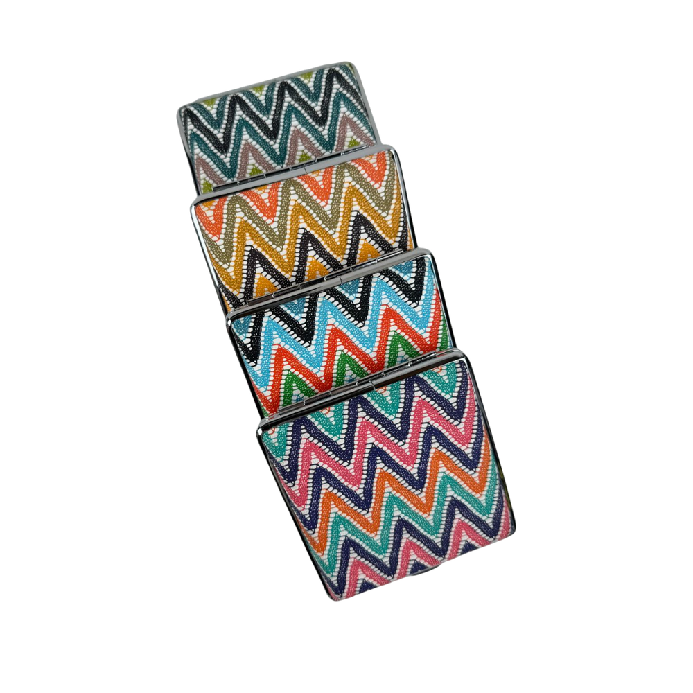 4 Pack King Size Waves Leather Printed Cigarette Case Double Sided