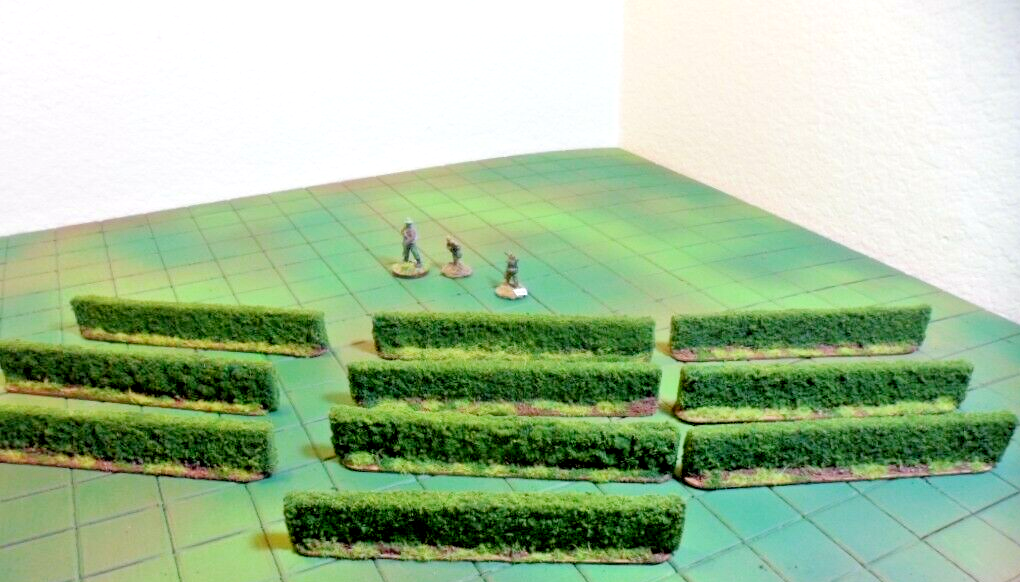 Wargame Terrain Hedges 28mm 25mm Painted lot of 10 pcs