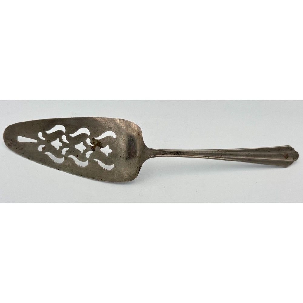 1900–1940 Vintage Caroline Pie Cake Server Silverplated with Reticulate Design