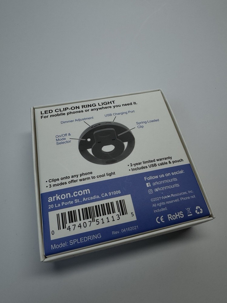 Arkon Mounts LED Clip On Ring Light