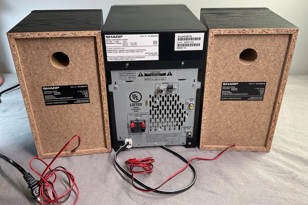 Sharp XL-DK257N Micro Component System iPod Dock with Remote - Tested