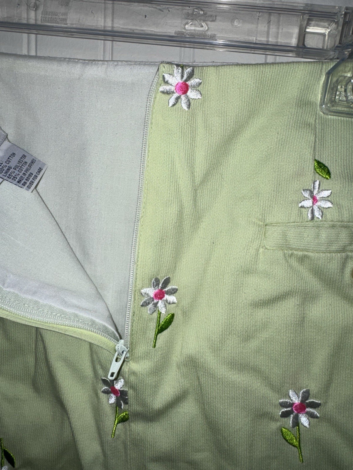 Vintage Lilly Pulitzer Women’s 4 Green Floral Embroidered Skirt