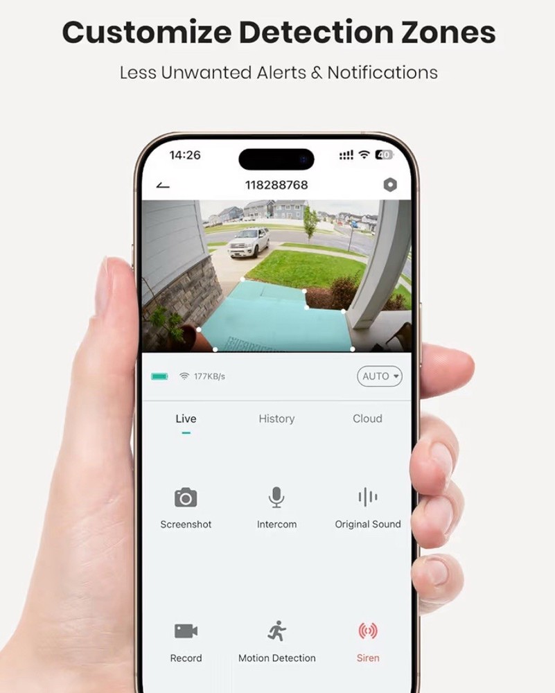 Doorbell Camera Wireless 3k Video Outdoor Security Camera Night Vision .