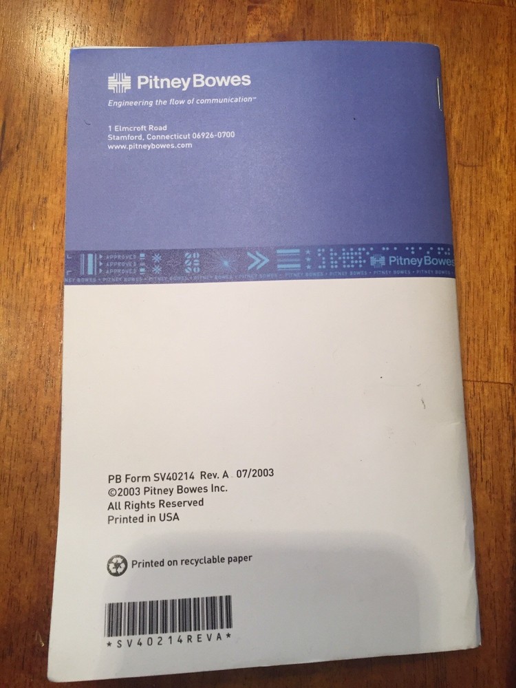 Pitney Bowes DF 500 Operator Guide