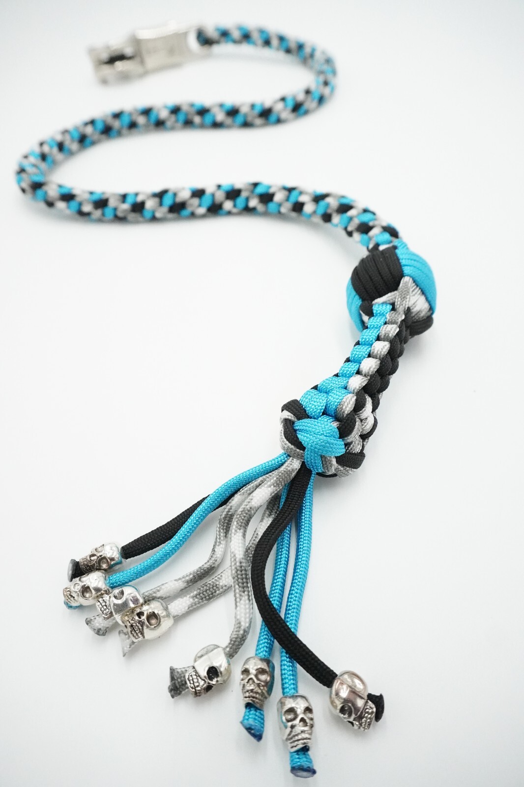 Motorcycle Get Back Whip With 1" Ball and Skull Tassels 36" Paracord Motor Whip