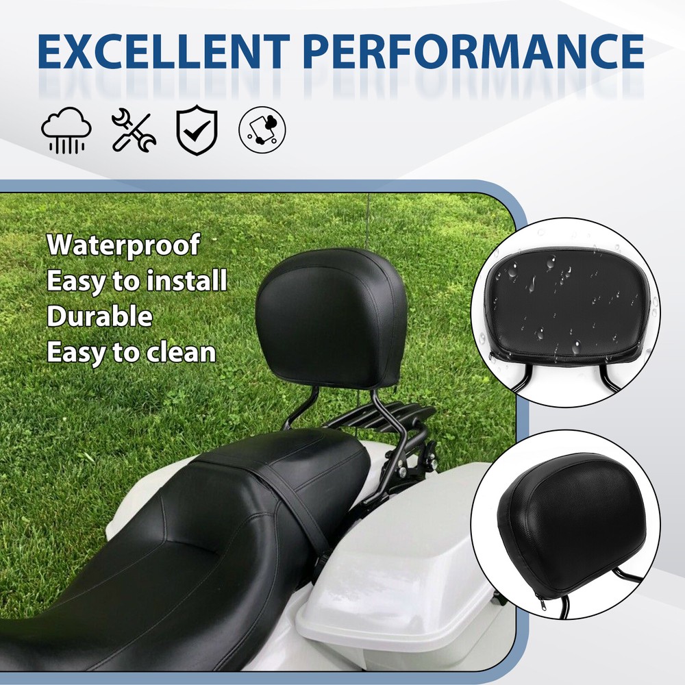 For Harley Road Glide 2014-24 Passenger Backrest Sissy Bar+Docking Hardware Kit
