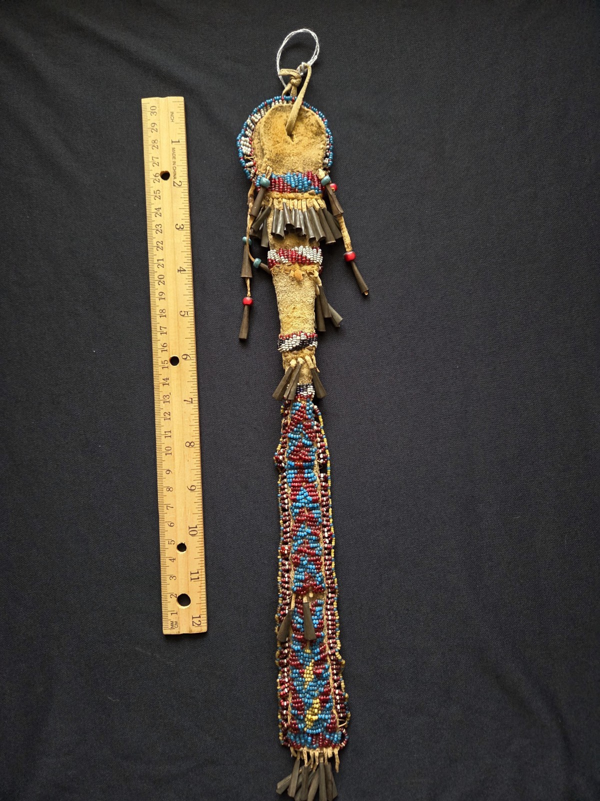 Apache Indian Beaded Awl Case, Circ: 1870s, 16" From An Old Indian Collection
