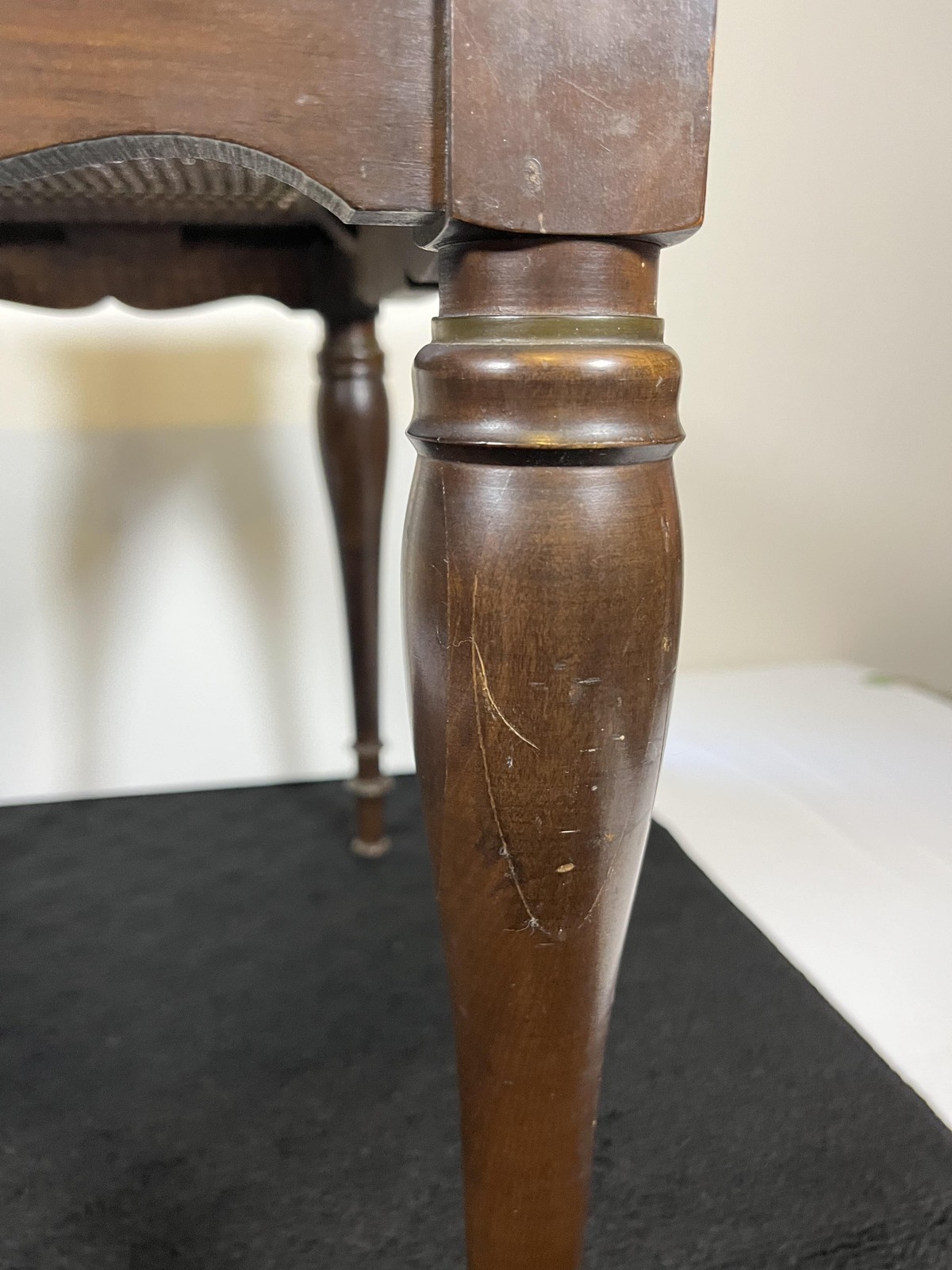 Vintage Estey Cane Top Wood Organ Piano Bench Table Owosso Michigan Brown Seat