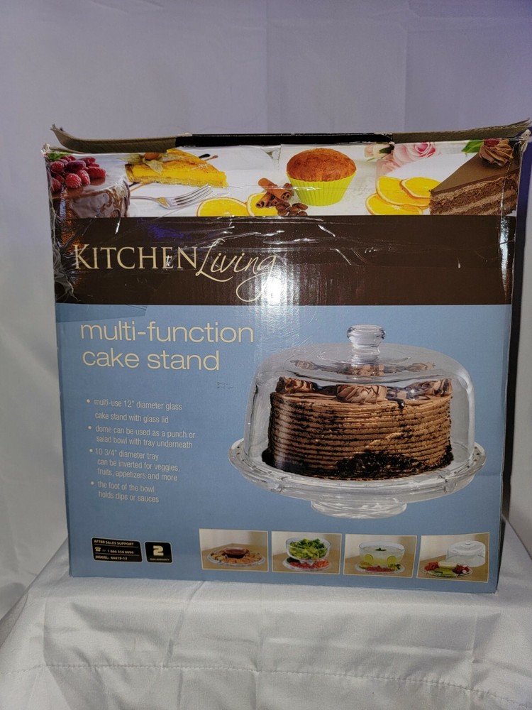 * Multi-function Cake Dessert Hors d'oeuvres Serving Stand Dome Lid Bowl 12"