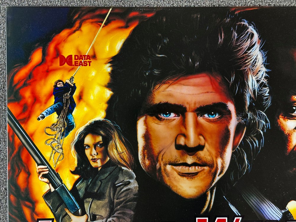 Data East Lethal Weapon 3 Pinball Machine Game Backglass Translite ORIGINAL NOS