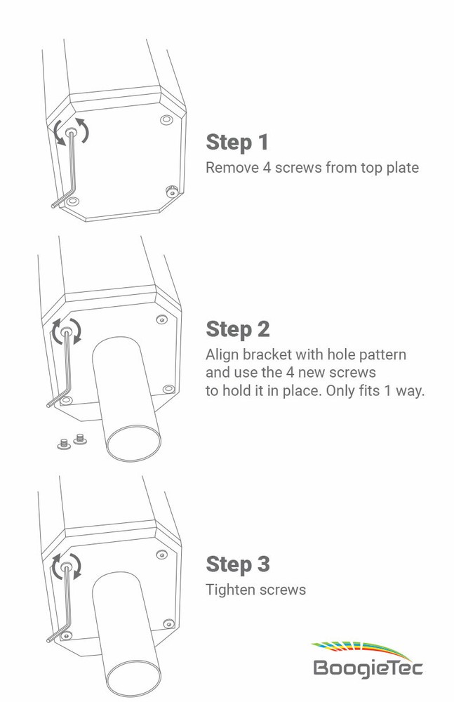 BoogieTec EV Evolve 30 Top Mount Light Bracket (qty of 2)