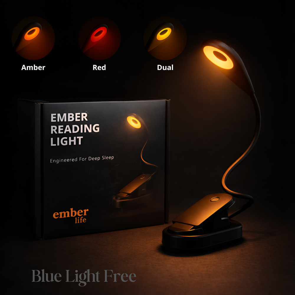 Rechargeable Red & Amber light night reading book light | blue light blocking