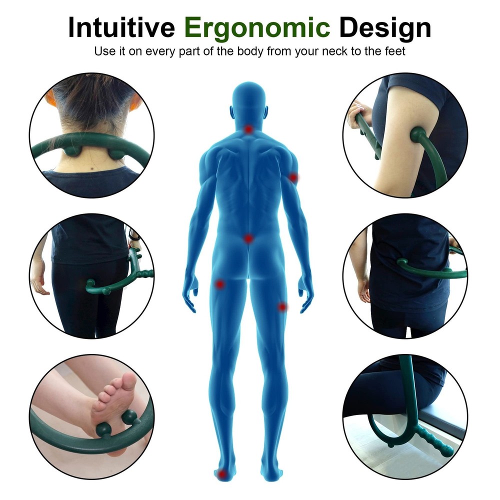 Shrdaepe 2 Pack Massage Trigger Point Cane, Body Deep Tissue, Handheld Back, ...